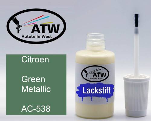 Citroen, Green Metallic, AC-538: 20ml Lackstift, von ATW Autoteile West.